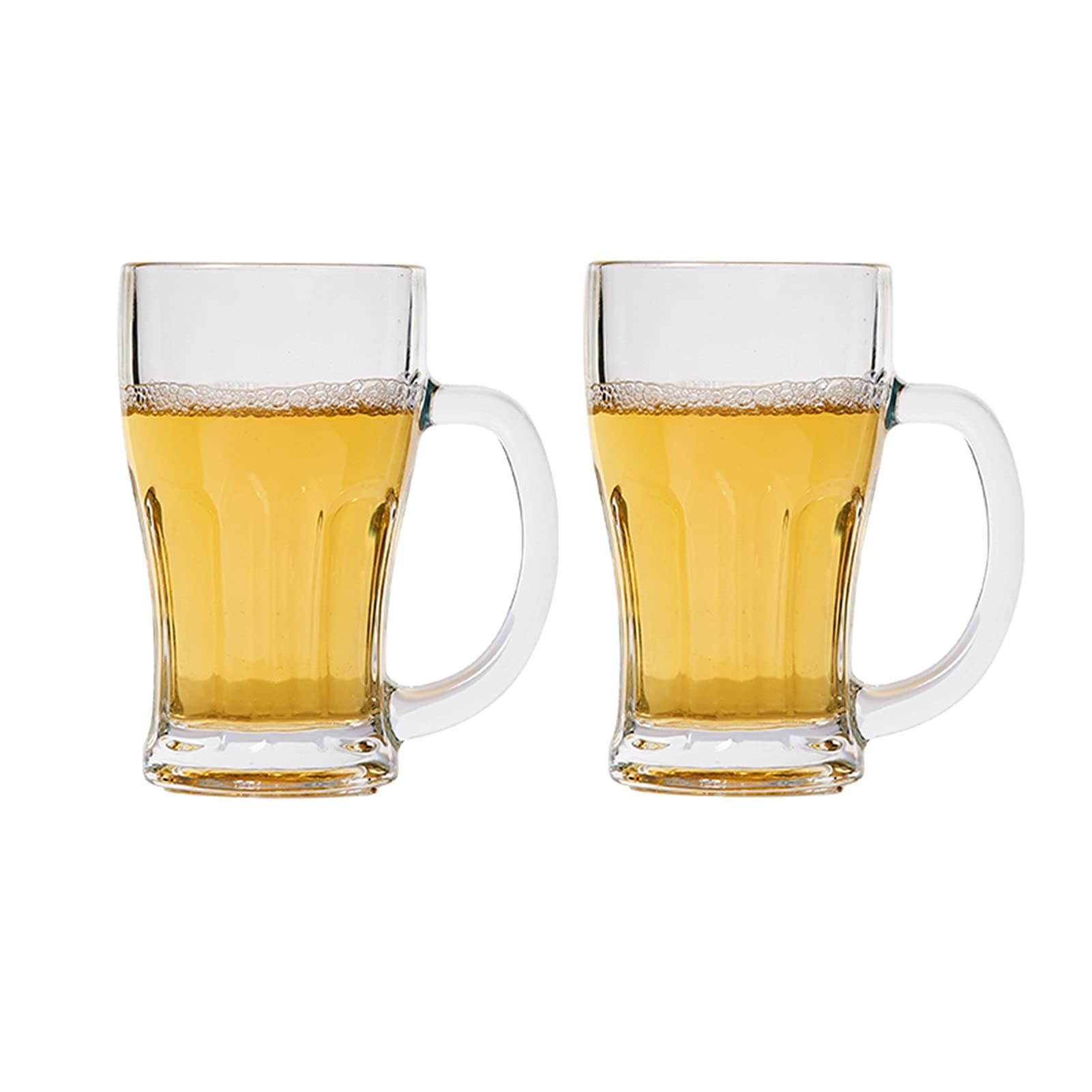 Biergläser Gefrierschrankglas Bier Becher Biergläser mit Griff Klarer Kühler Gefrierfach Tasse for Biermilchsaft und mehr 17 oz Set von 2 Bierkrug