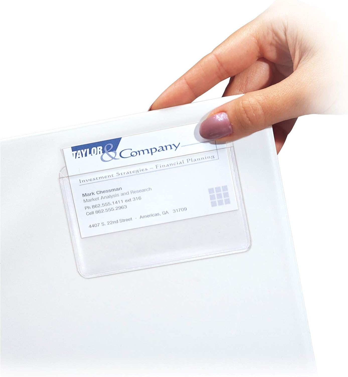 C-Line Self-Adhesive Business Card Holders : Office Products