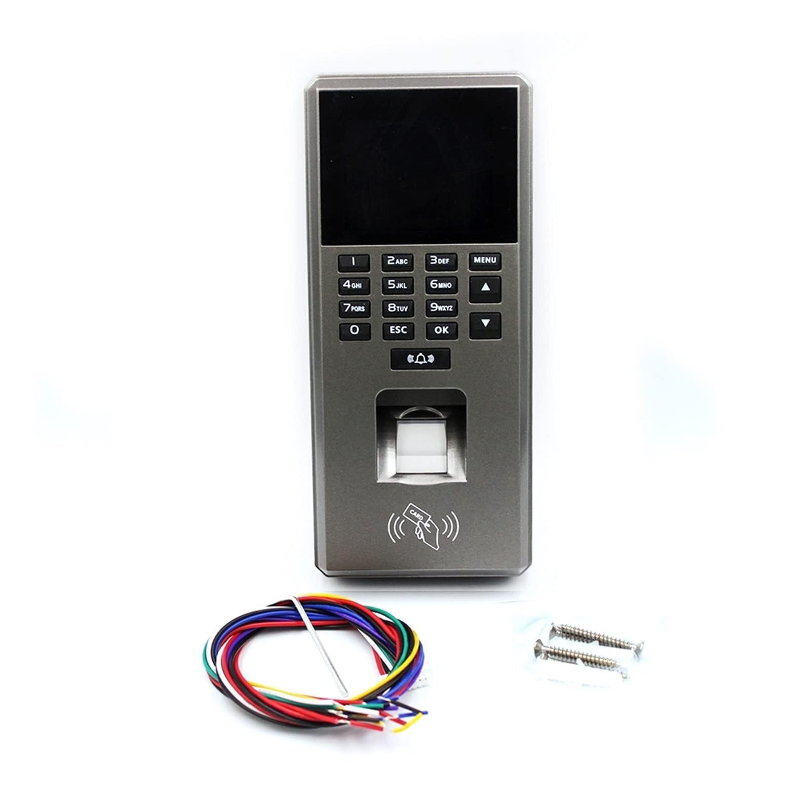 Macchina per la rilevazione delle presenze con Impronte digitali da 2,4 Pollici con USB, Tastiera, Controllo accessi RFID e Sistema biometrico - Golden