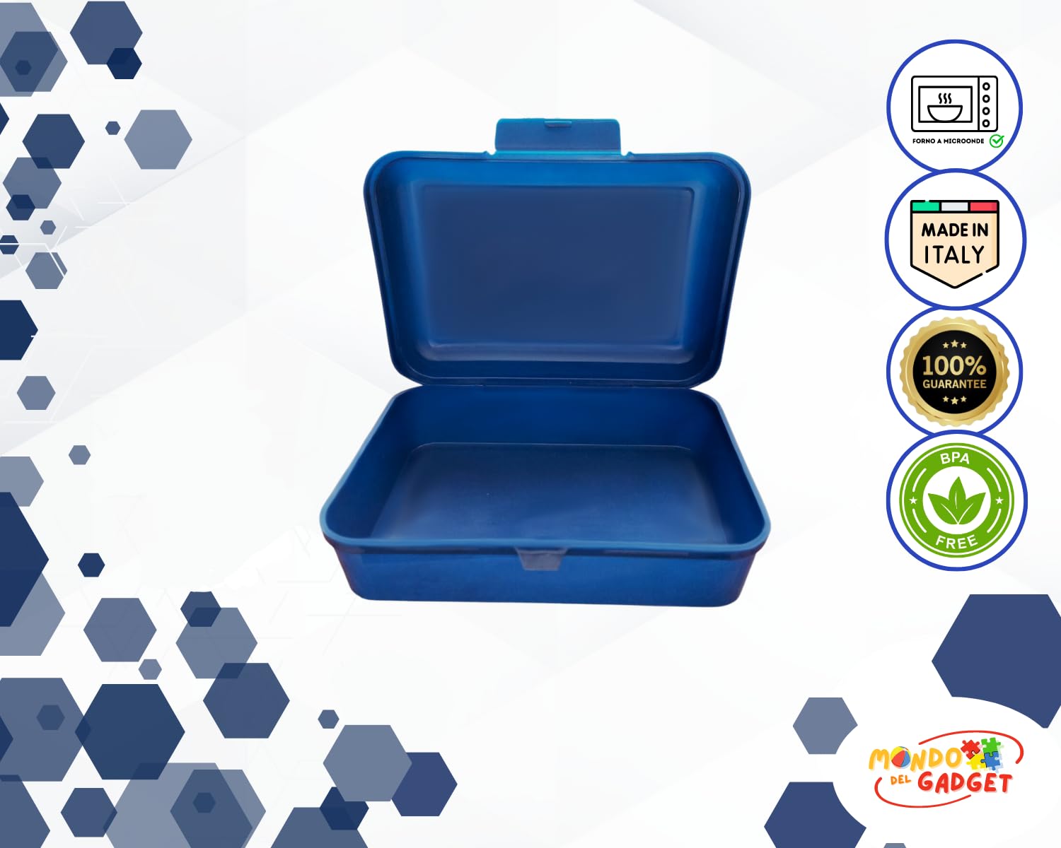 Mondo del Gadget Porta Merenda Inter Store Ufficiale - Box Lunch Portamerenda e Pranzo per Bambini – ottima Idea Regalo Compleanno o per la Scuola - in Plastica, Pvc Free