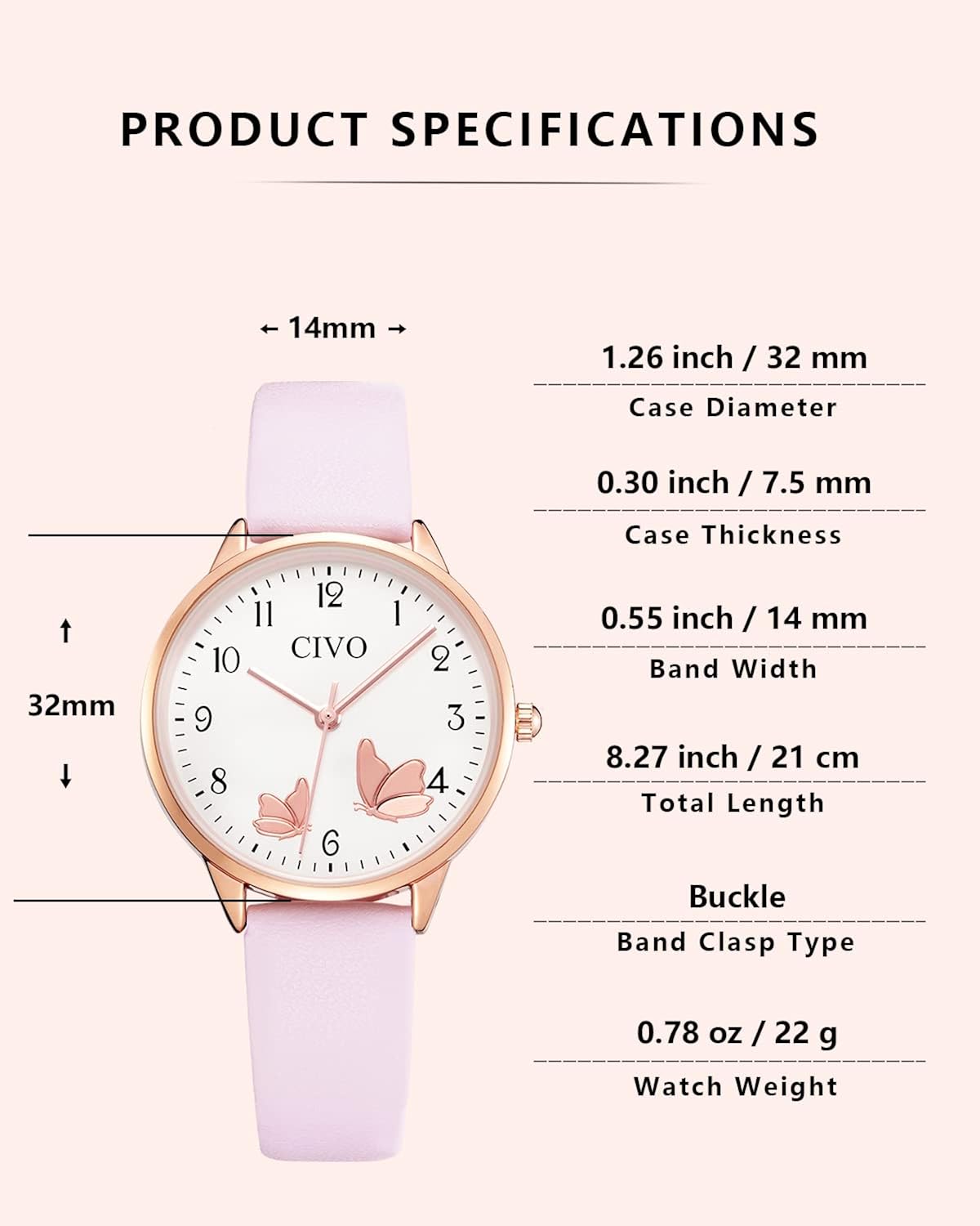 CIVO Orologio Donna Cinturino Pelle - Orologio Donna Elegante Analogico Orologio da Polso Donna Impermeabile Quarzo Moda Design Regalo Donna CIVO Orologio Donna Cinturino Pelle - Orologio Donna Elegante Analogico Orologio da Polso Donna Impermeabile Quarzo Moda Design Regalo Donna