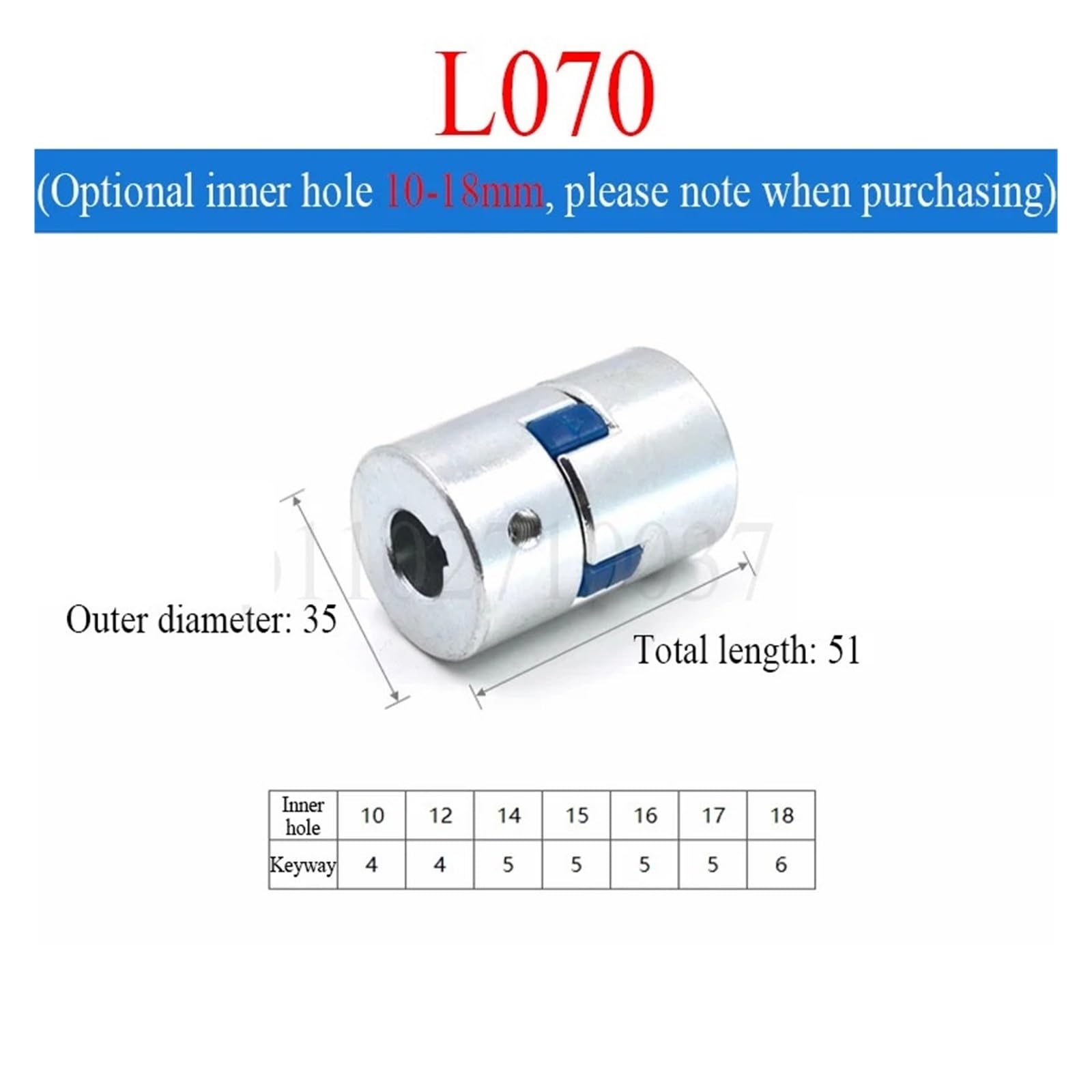 1PC L-Typ Dreibackenkupplung L070/L075/L095/L100/L110 Bohrung = 10-45mm Pflaumenblütenkupplung Servomotor/Sternkupplung Hohes Drehmoment(L100)
