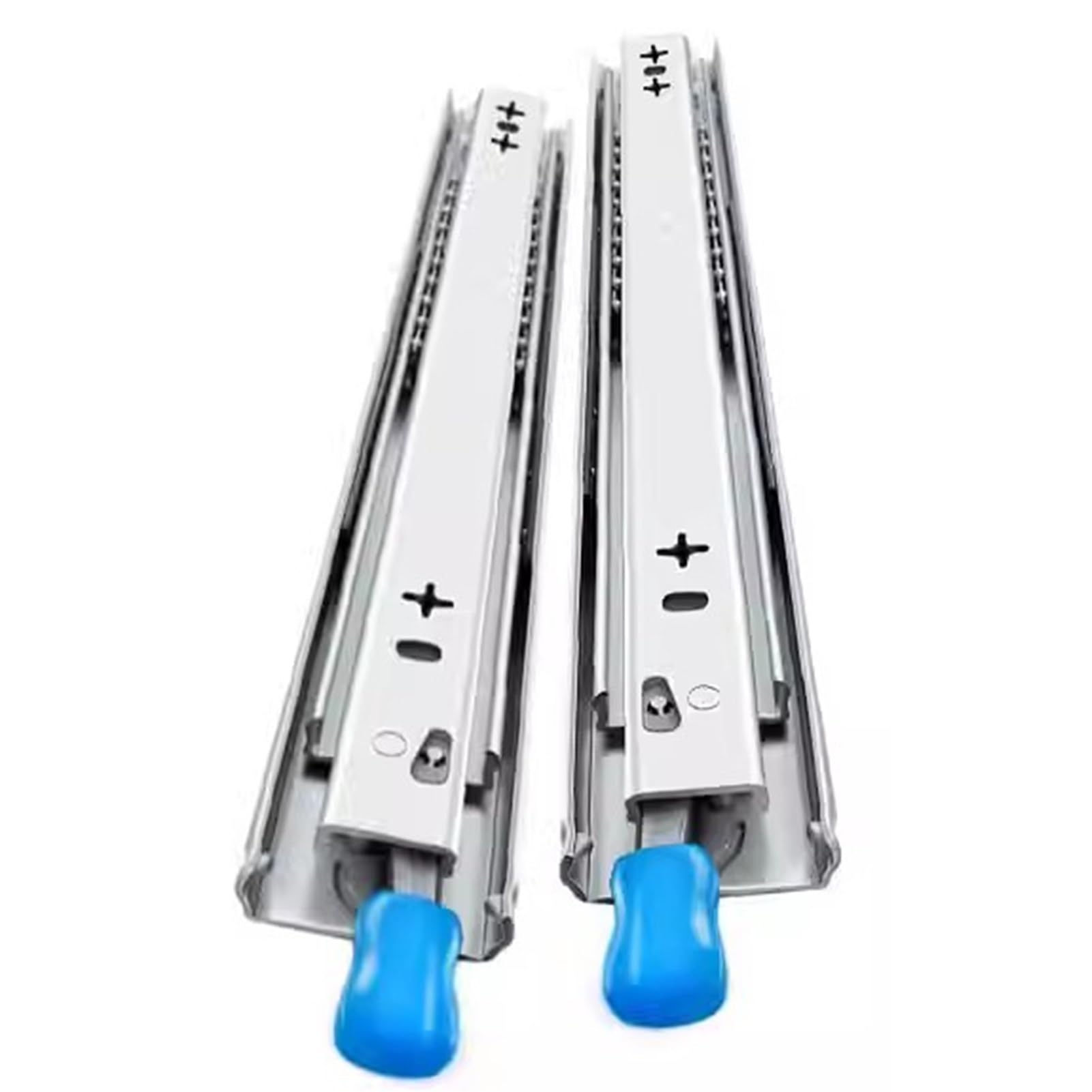 YJEUZCD 1 Pair Soft Close Drawer Slides, Full Extension Rail, Hidden Bottom Mount Rail with Bracket, Tracks Kit Guide Runner with Locking Devices(150 cm)