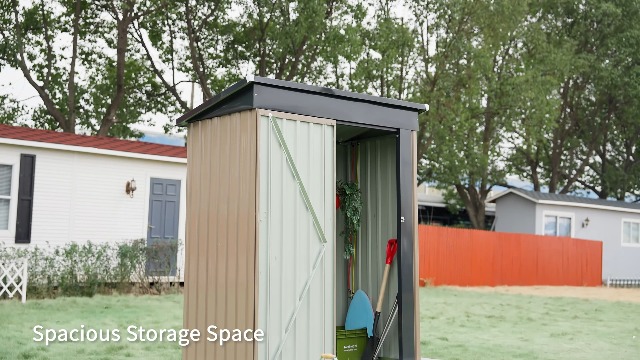 Amazon.com : Greesum 5 x 3 FT Metal Outdoor Storage Shed, Brown