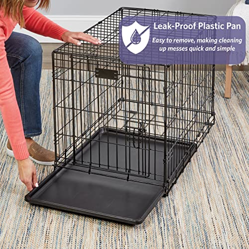 MidWest Homes for Pets Newly Enhanced Single Door iCrate 60.96 cm (24-Inch) Long Dog Crate, Includes Leak-Proof Pan, Floor Protecting Feet, Divider Panel & New Patented Features, Black, Model 1524 - Image 6