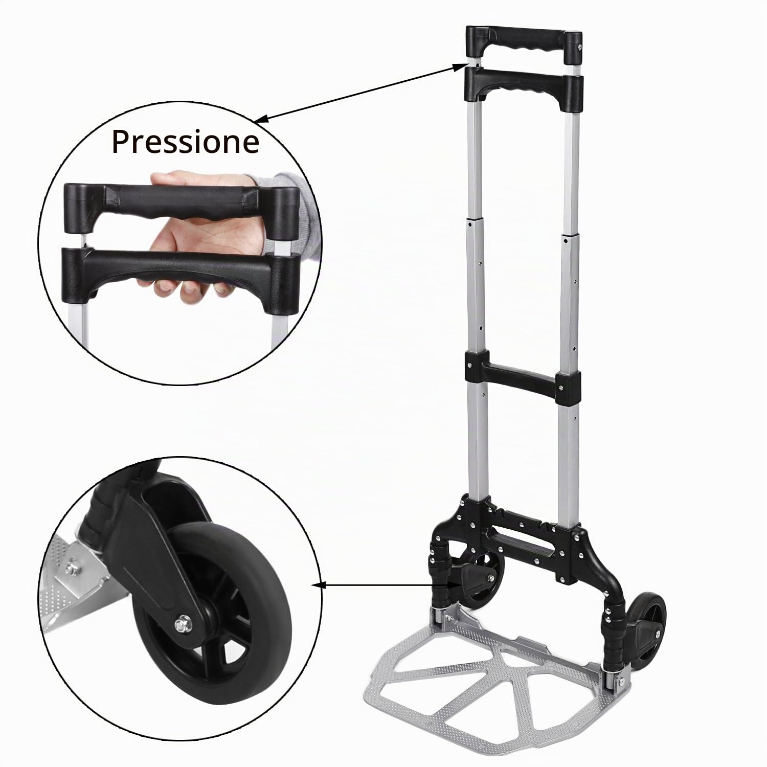 Carrello portapacchi,Carrello portacasse,Leggero,Chassis pieghevole,Carrello pieghevole,120kg