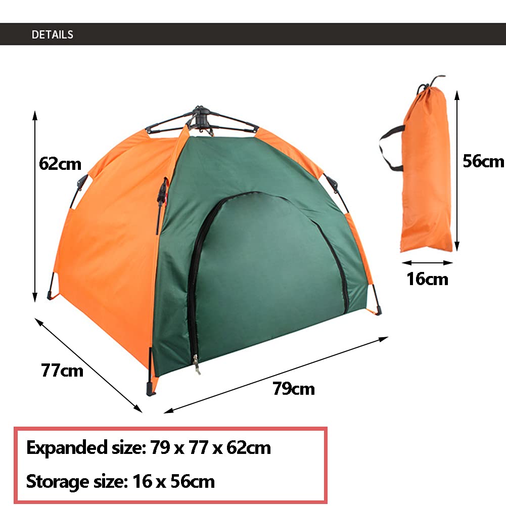 Tentes pour Animaux de Compagnie Portable Se Pliant Anti-ultraviolets Imperméable à la Pluie Imperméable Durable Chiens, L'été Intérieur en Plein Air Voyage de Camping(79 X 77 X 62cm)