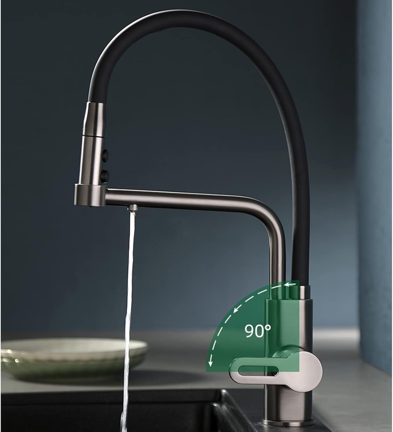 Robinet d'évier de Cuisine 3 Voies, en Laiton, pour Filtre à Eau (Gris)