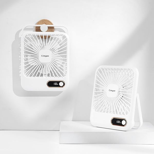 Cruise-Approved Fan Compact Ultra Thin Travel Fan for Sleeping Rechargeable with 180 Rotating Stand, Digital Display TYPE-C Charging, Whisper-Quiet for Cruise Camping Bedroom, Compact Desk Handheld