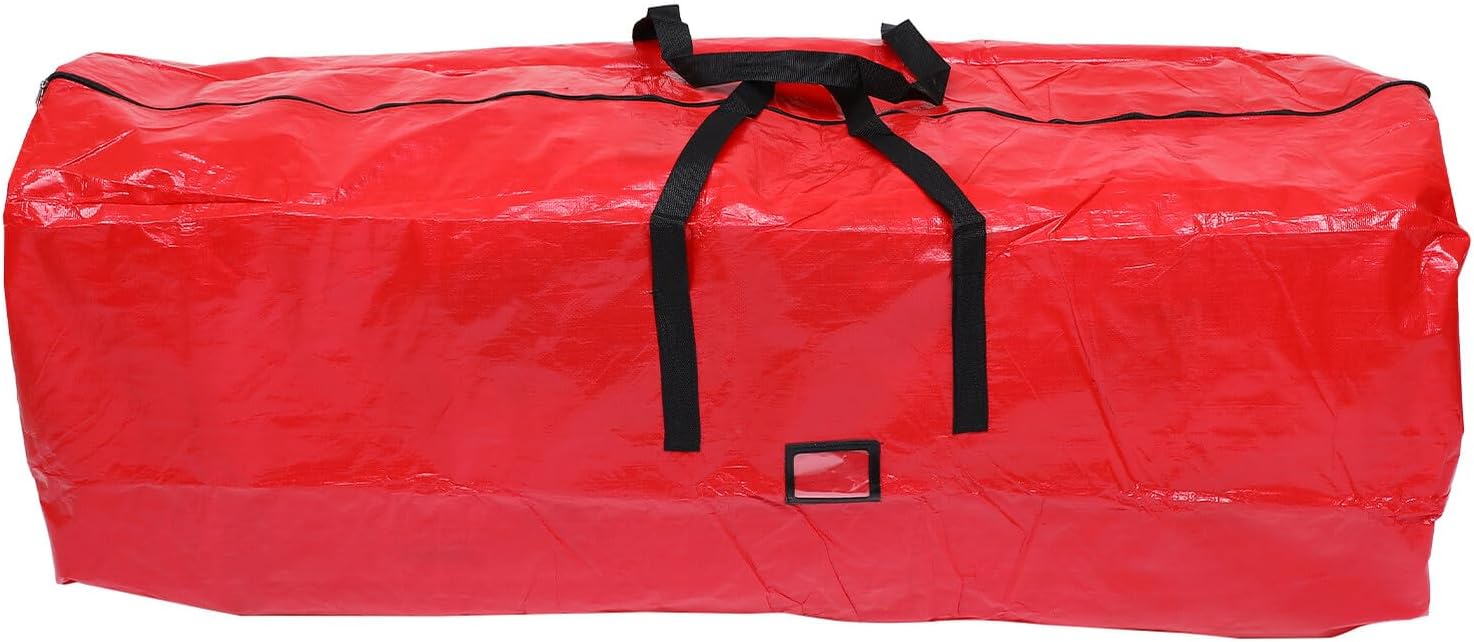 Christmas Tree Storage Bag 165cm Large Red Sealed Dustproof Organizer Pouch for Disassembled Artificial Xmas Trees Holiday Décor Storage