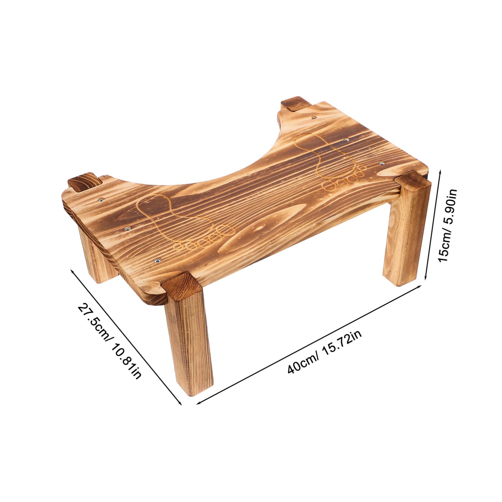 COLLBATH Elderly and Boys and Girls Friendly Wooden Toilet Stool Antislip Portable Home Footstool Stylish Minimalist Design