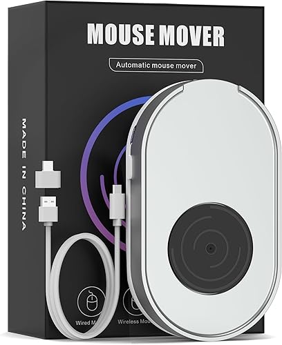 Jerryrun Mouse Jiggler, dispositivo de movimiento de mouse indetectable con cable USB sin unidad y adaptador USB C a USB, movimiento físico