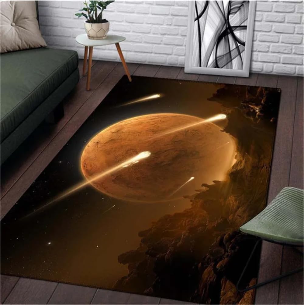 Tapis espace planet pour chambre d'enfant et salon doux