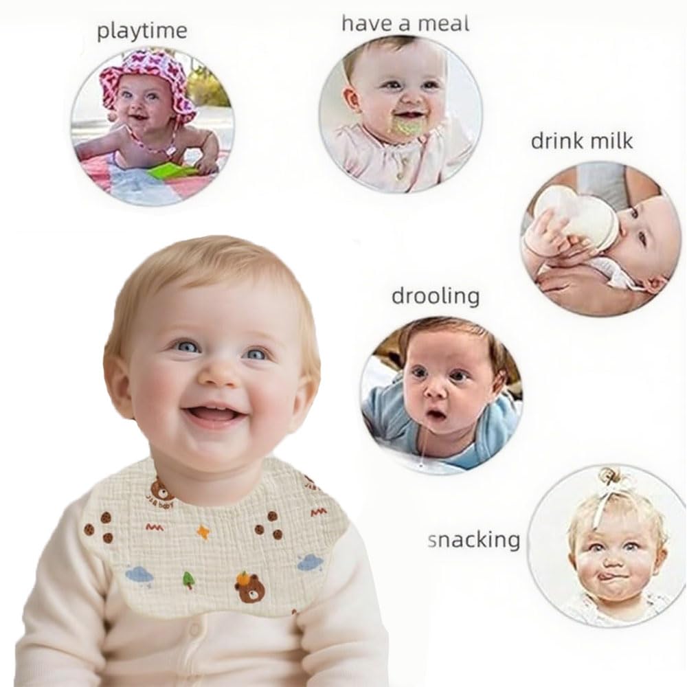 Oaygat 8 Packs Baby Bandana Dribble Bibs 360° Rotating Neck Baby Drool Bibs Waterproof Newborn Feeding Bib Soft and Absorbent Teething Bib with 2 Adjustable Snaps Cotton Infant Bibs for Toddlers - Image 2