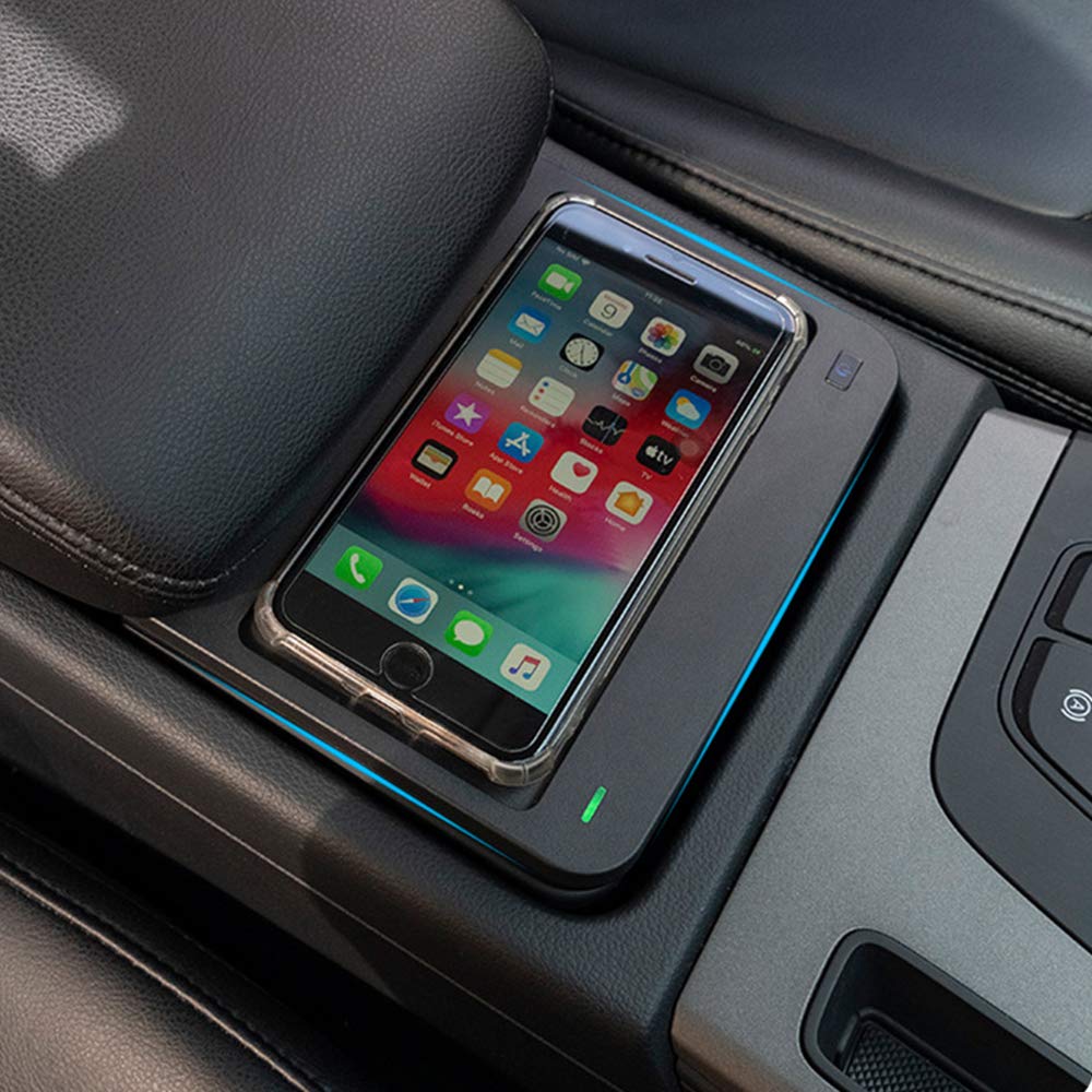 Cargador Inalámbrico Coche para Audi Q5 SQ5 2020 2019 2018 Consola Central Accesorios Panel, 10W Qi Carga Rápida 3 Bobinas Auto Teléfono Cargador para iPhone 11/XS/XR/X/8, Samsung S10/S9/S8