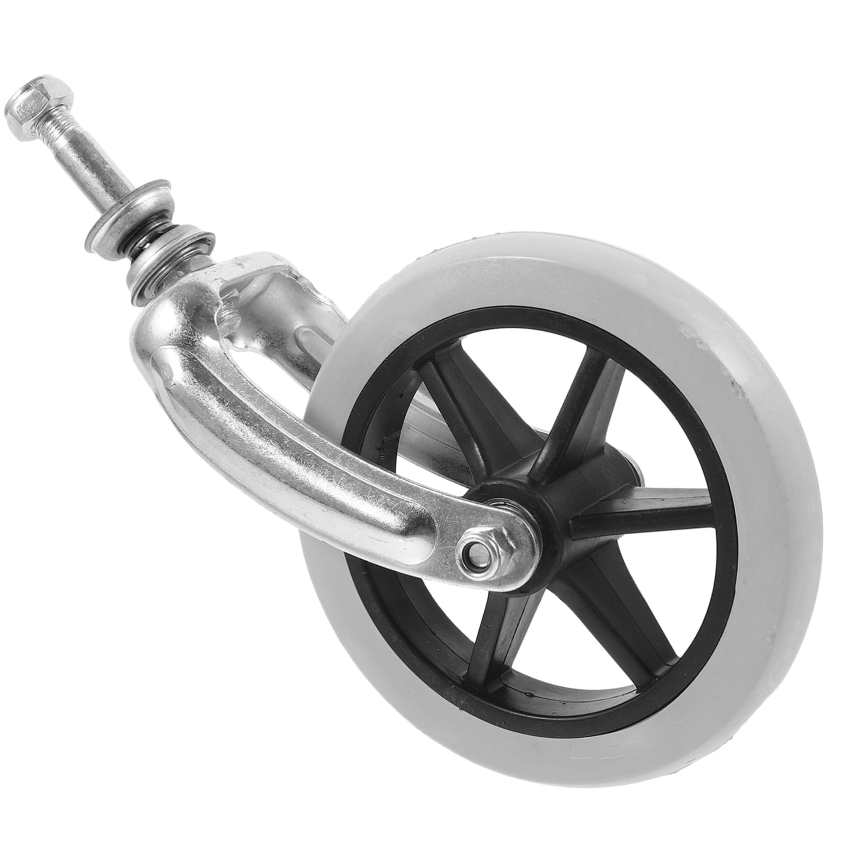 FOMIYES Replacement Wheels for Wheelchairs Front Fork Bearings 6inches Soft Wheelchair Wheels Gray