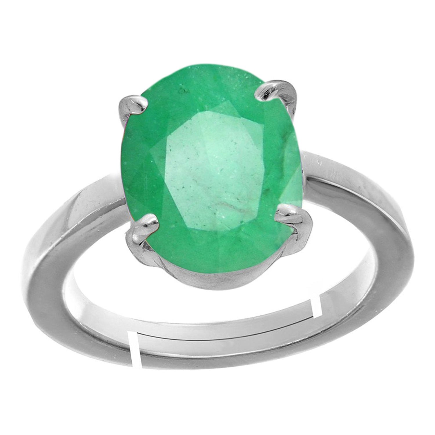 Accurate Traders 6 Ratti Panna Stone Silver Adjustable Ring (5.5 carats) Original and Certified by GLI natural Emarald Gemstone Chandi Free Size Anguthi Unheated and untreated for men and women (B099WVJDQ3) Amazon Price History, Amazon Price Tracker