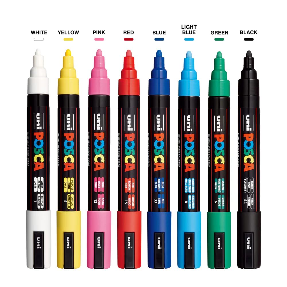 POSCA 8 Color Markers - 5M Set -5 POSCA 8 Color Markers - 5M Set -5