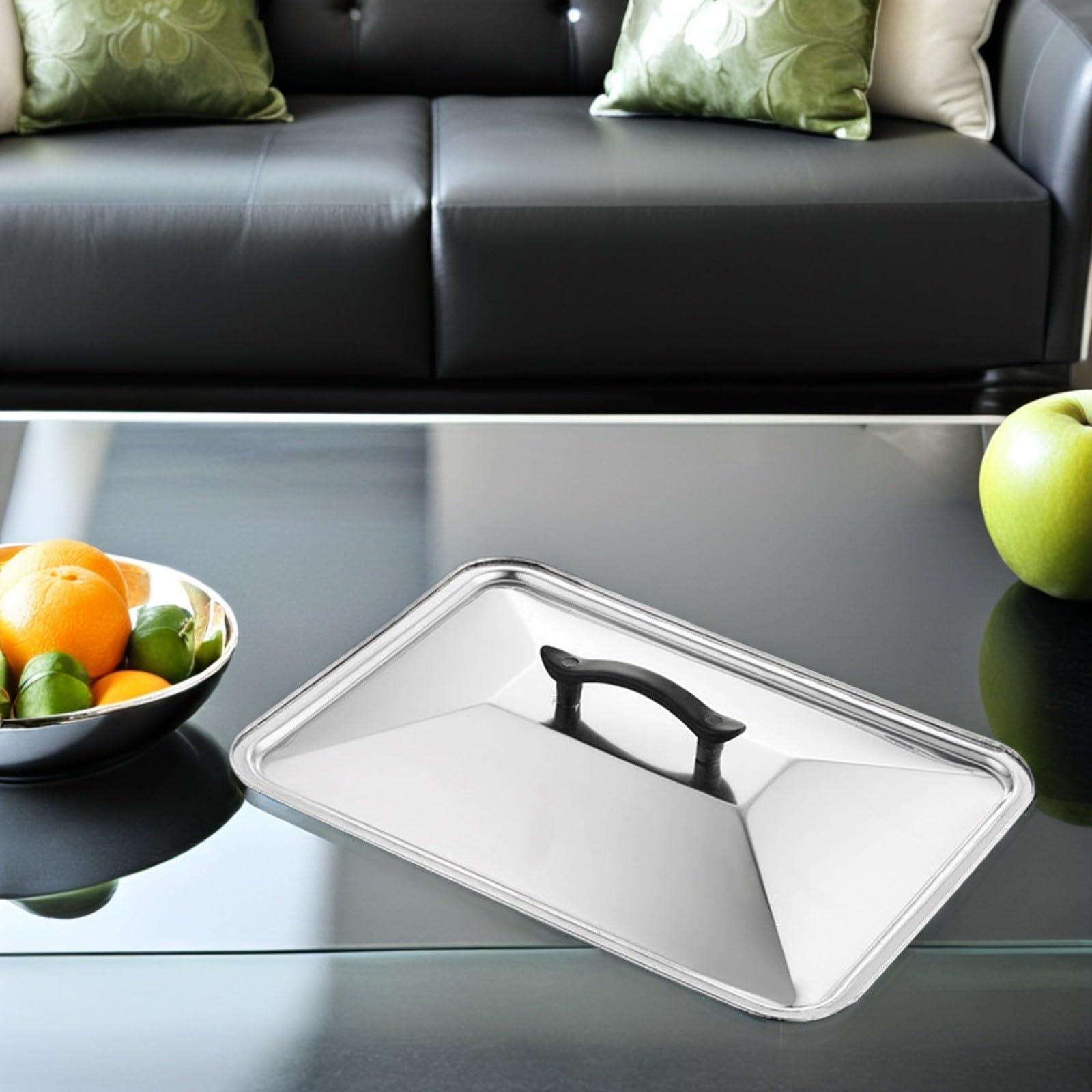SUPVOX Edelstahldeckel Quadratisch mit Spritzschutz Effizient und Praktisch Elegantes Design für Pfannen und Woks in Küche