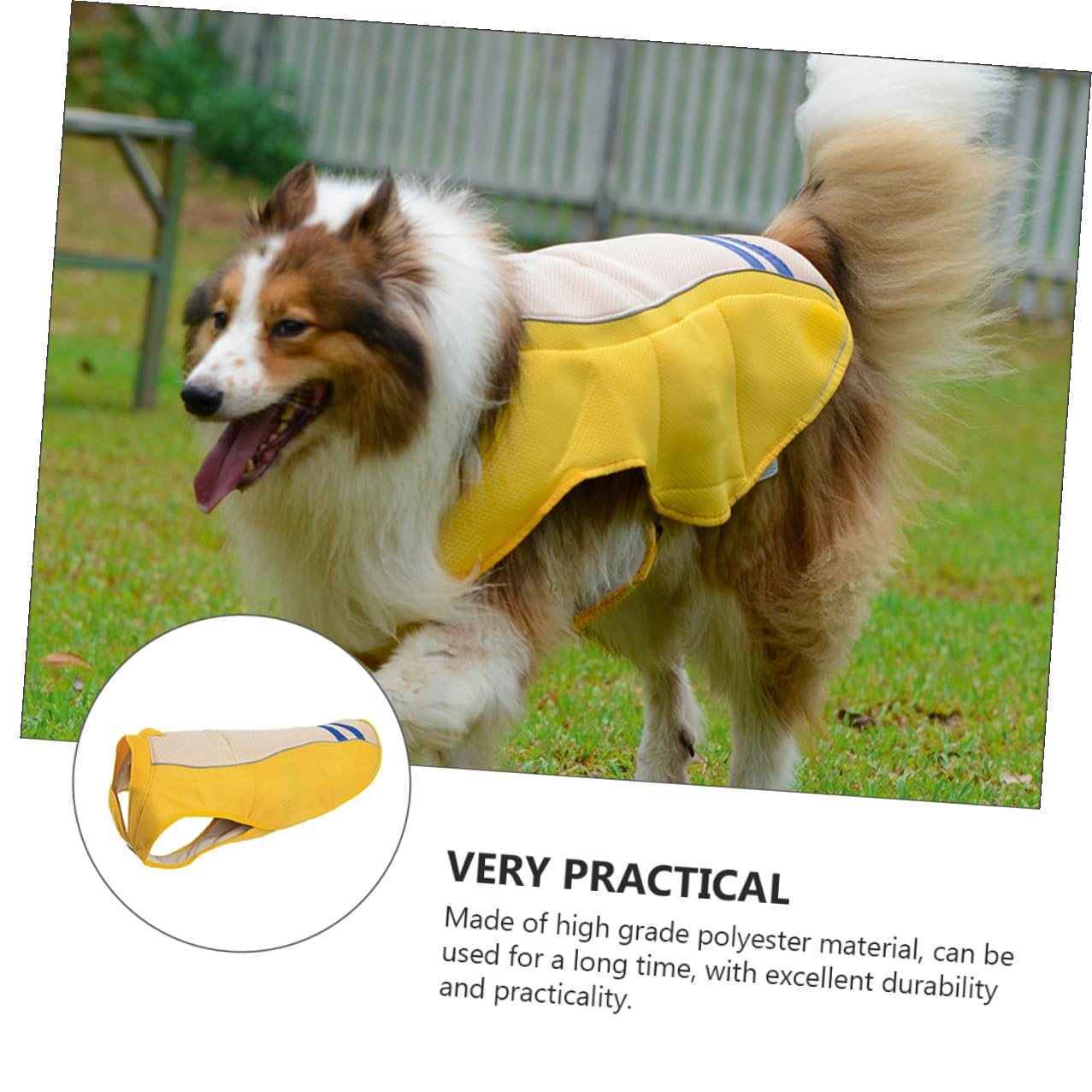SHINEOFI Gilet D'été Veste Rafraîchissante Pratique et Respirante en Polyester pour Animaux de Compagnie Jaune pour Chiens, Défilés D'été Fêtes du Weekend