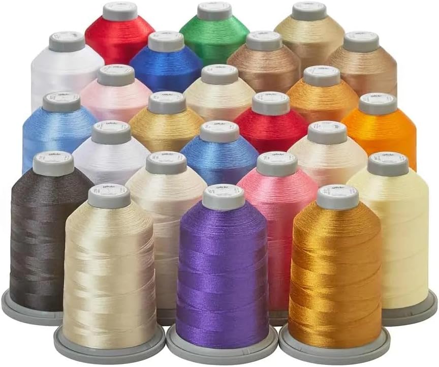 Preeminent Collection - Glide Polyester Thread No 40-24 Vibrant Colors for Quilting, Sewing, and Embroidery - 5,500yds Spools - Trilobal Essential Sewing Thread Set for Craft Enthusiasts