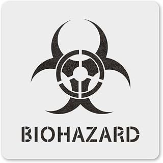 MAGJUCHE Biohazard Symbol Stencil 6 Inches, Reusable Biohazard Warning Stencil for Painting DIY Crafts Decor