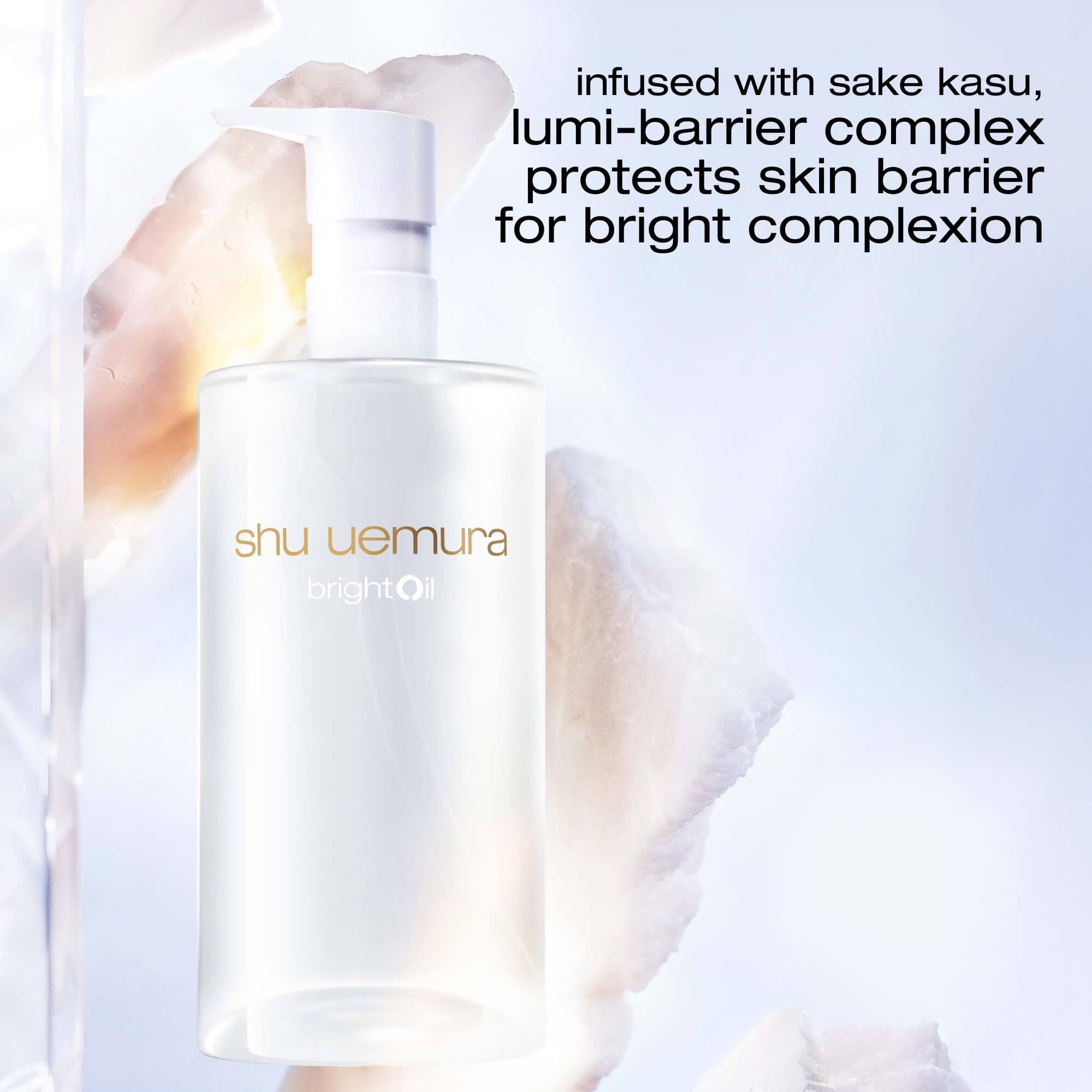 shu uemura Brightoil Skin Barrier Protecting Radiance Boosting Cleansing Oil, Gentle Makeup Remover and Facial Cleanser for All Skin Types