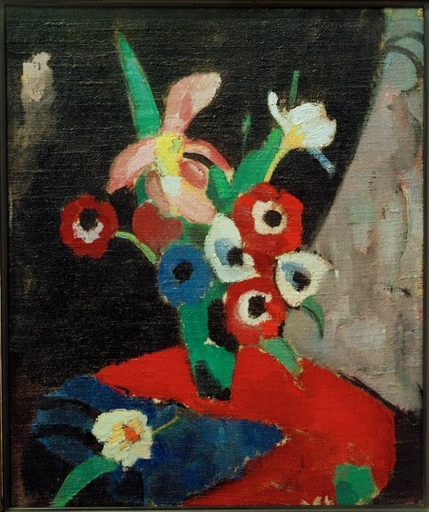 Tableau nature morte florale Hermann Stenner 60x90cm