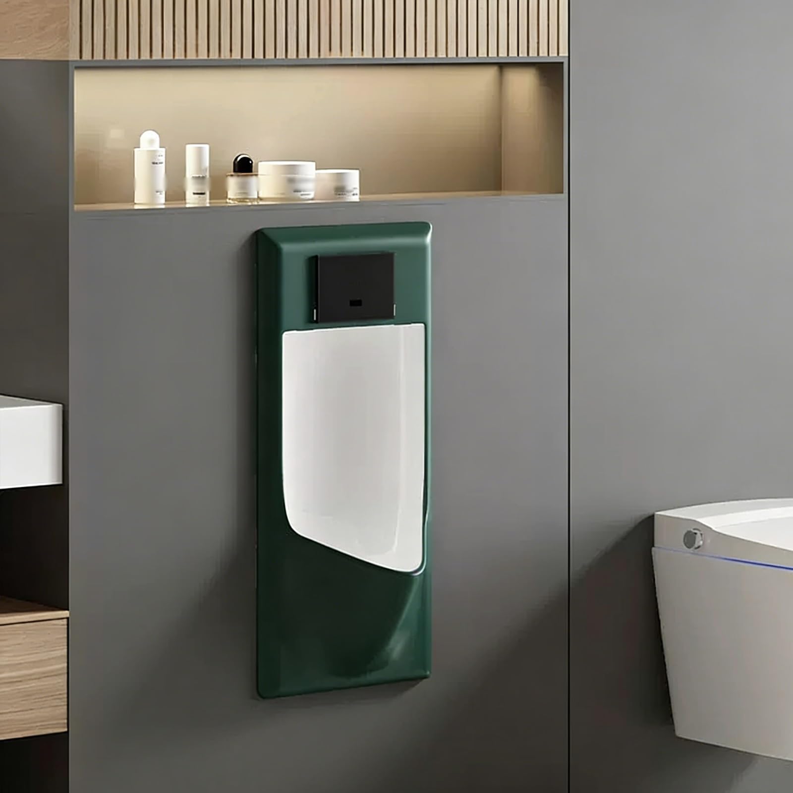 Męski pisuar naścienny z inteligentnym czujnikiem spłukiwania, odporny na zalanie i bezzapachowy ceramiczny design do łazienek i przestrzeni komercyjnych
