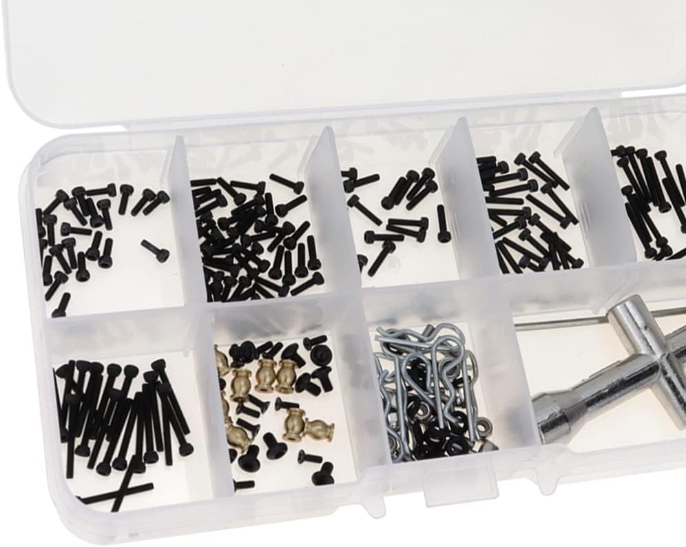 252Pcs M1.4 Screws Fastener Kit Sleeve Hex Wrench Repair for Axial SCX24 1/24 RC Crawler Car Parts Accessories