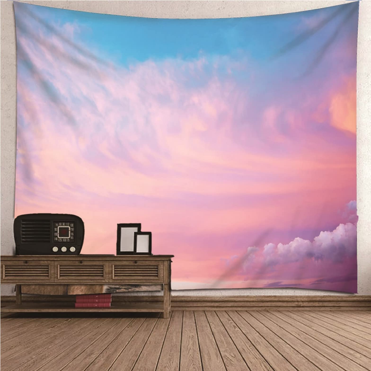 Ethereval Tapestries For Room Wall Covering Landscape Pink Sky Bulk Trippy Cloth Wall Hangings Fabric Decorations 260x240cm