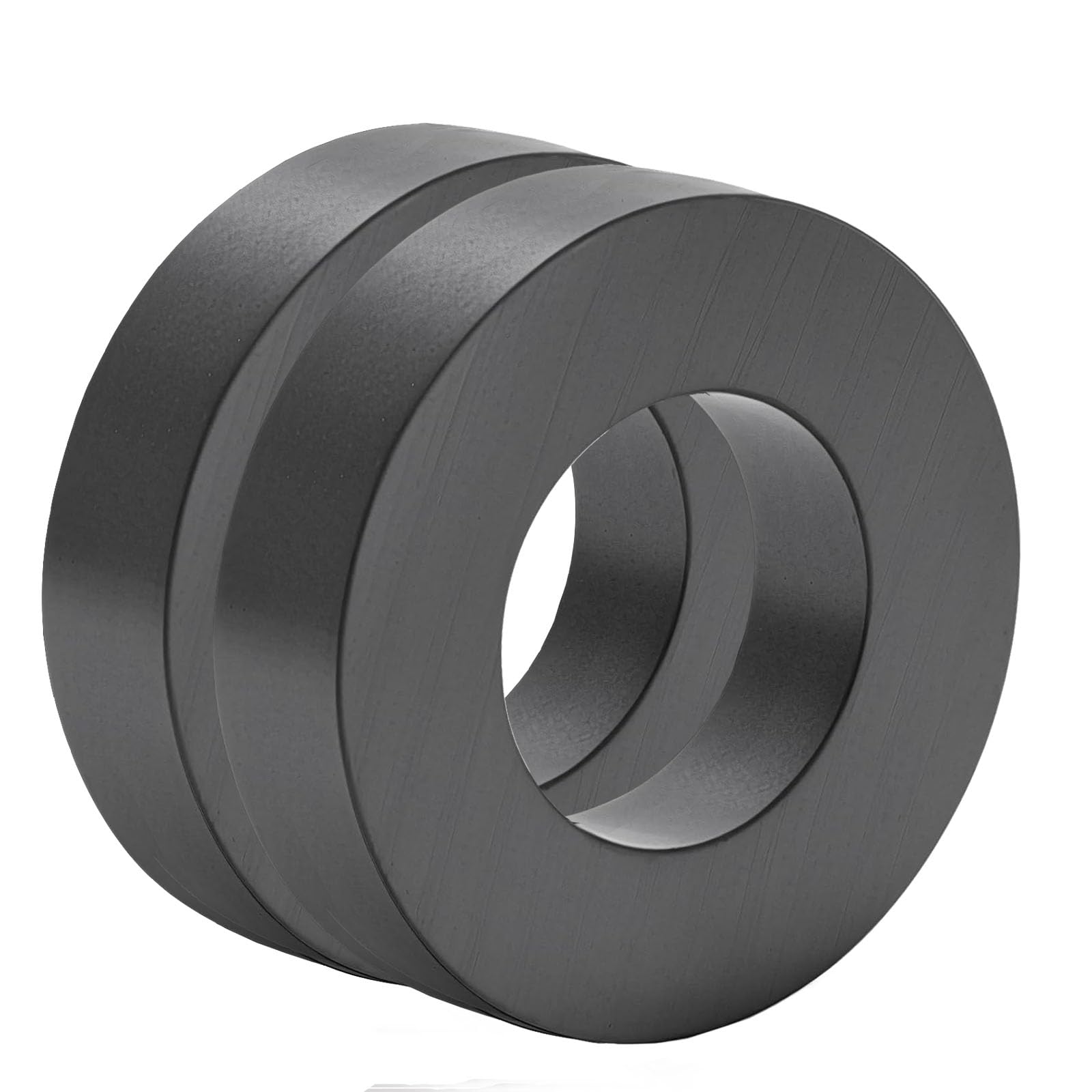 Grade 8 Ceramic Ring Donut Magnet for Crafts,OD 60 mm x ID 32mm x 15 mm,Ferrite Ring Magnet with Hole for Hobbies,Science Projects,School,DIY(2 Pack)