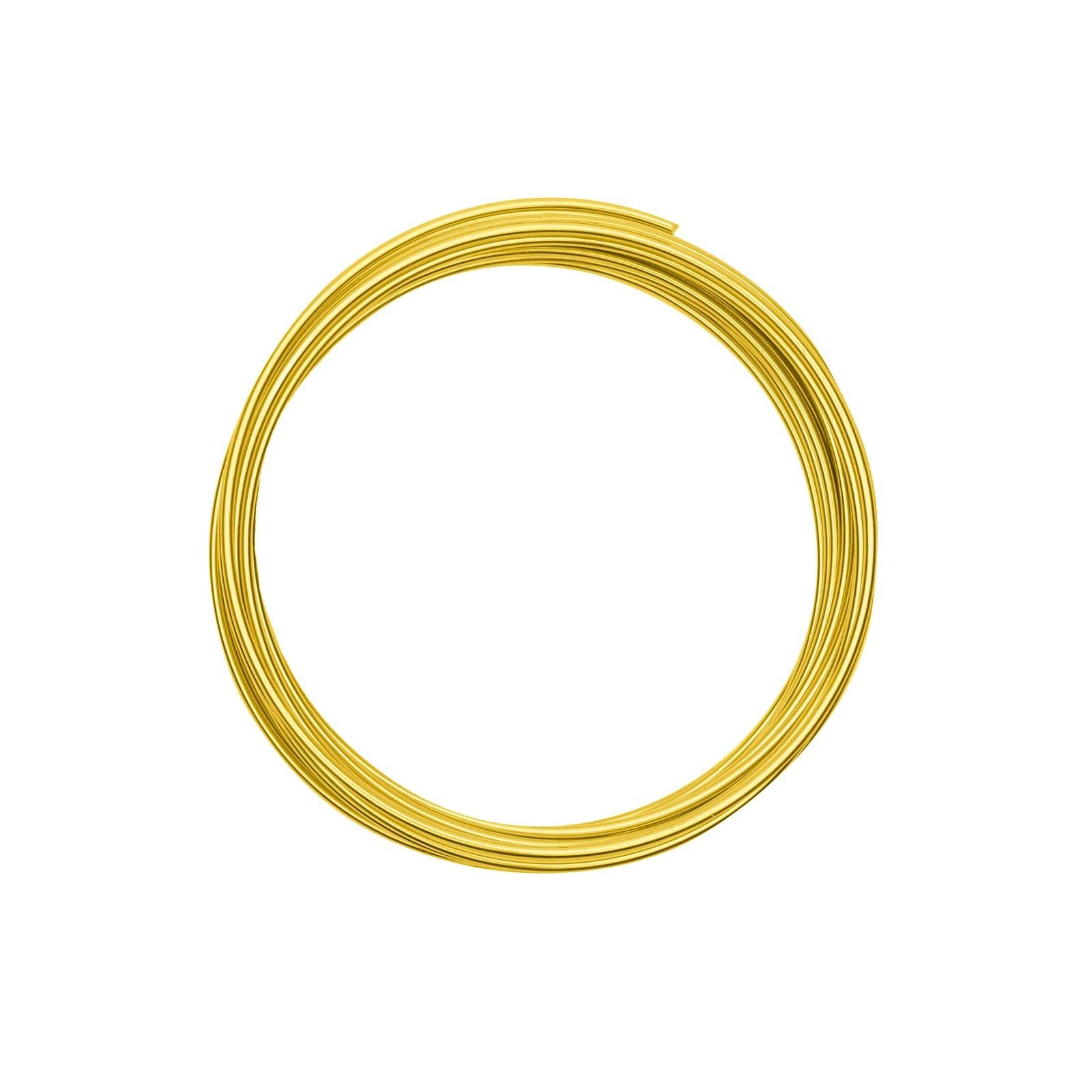 Vaessen Creative Aluminium Craft Wire 16.4 ft (5 m) x 0.08" (2 mm) Sunny Yellow - Flexible Metallic Wire for Crafting, Flower Arranging, Jewellery Making and Modelling