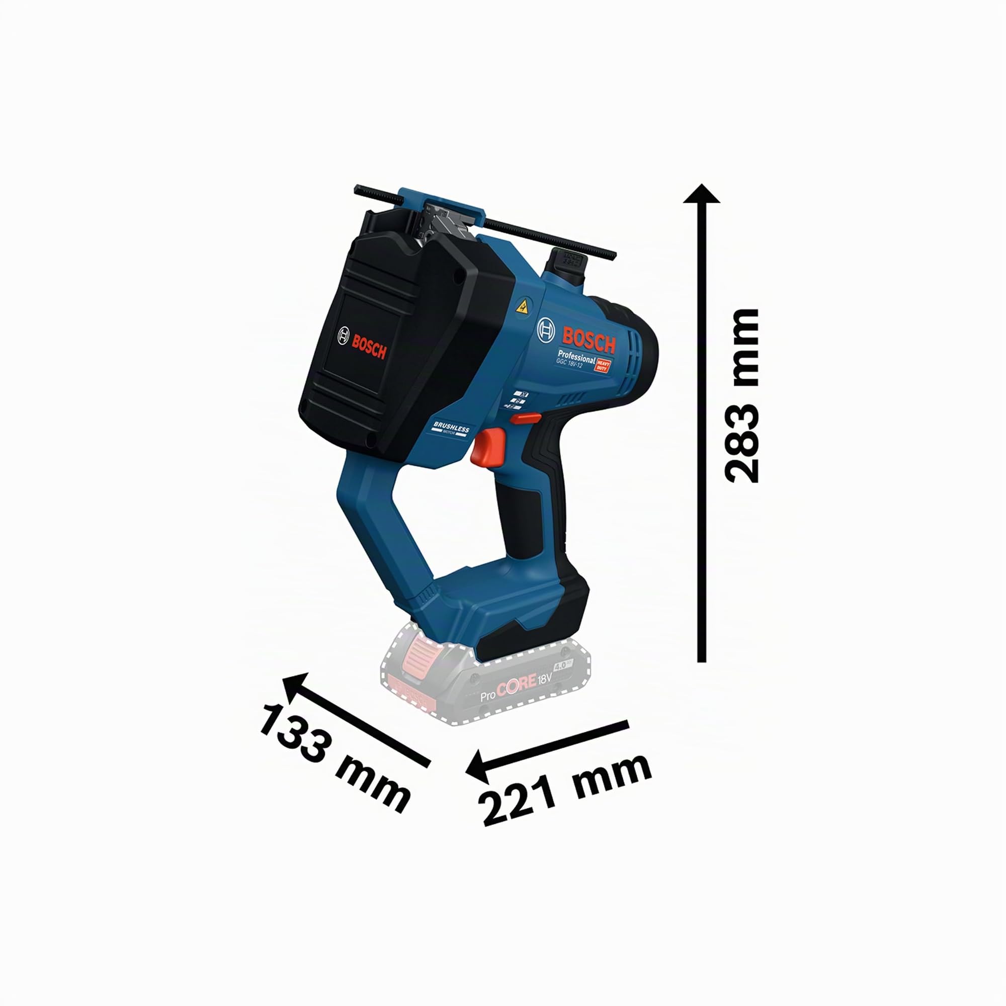 Cortador de varilla roscada a batería GGC 18V-12 con Bosch Professional 18V System (corta hasta M12 en acero y M10 en acero inoxidable, incl. par de troqueles de corte múltiple - métrico)