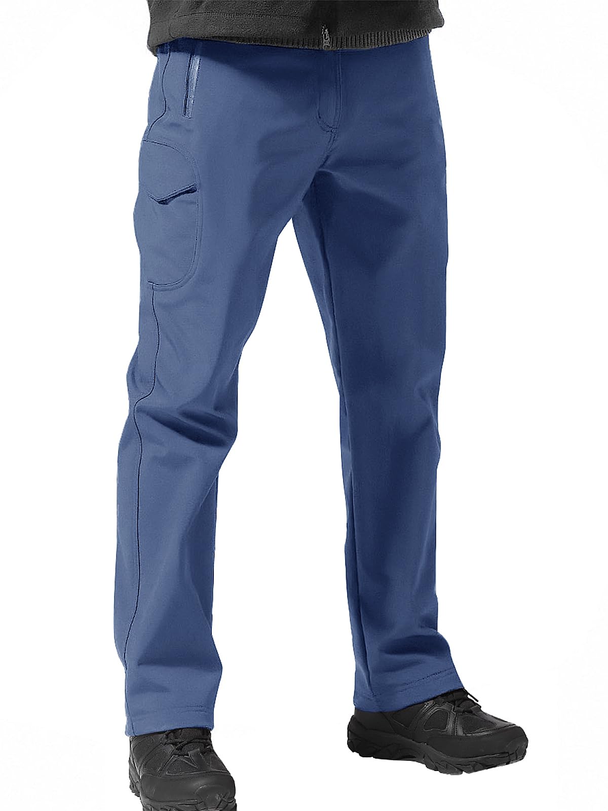 FREE SOLDIER Men's Winter Waterproof Ski Trousers Hunting Outdoor Trousers Windproof Thermal Trousers Winter Trousers Softshell Trousers for Climbing and Hiking Blue