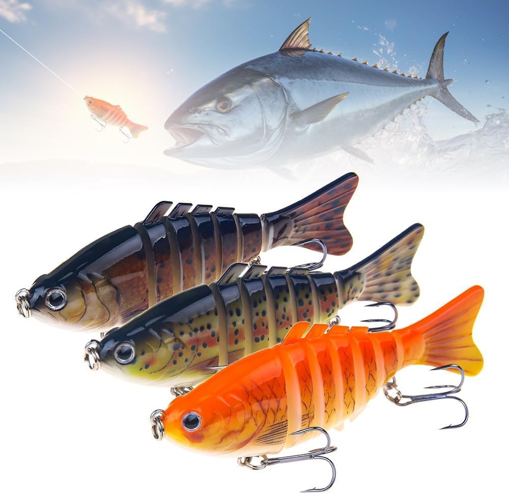 2026 New 3D Swimming Bait for Freshwater &amp; Saltwater, Fishing Gear Attracts Fishing Lures Walleye Trout Bass ，hoehew Upgraded Robotic Fishing Lure