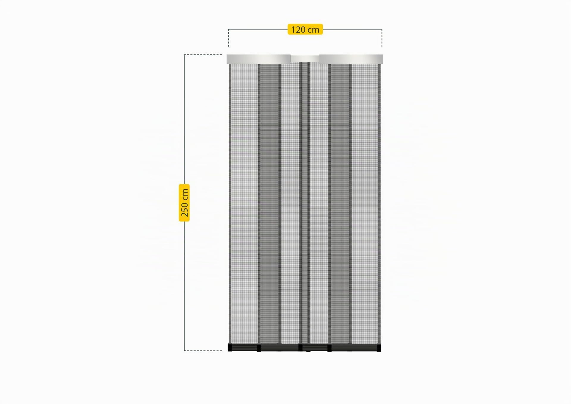 Schellenberg Insektenschutz Teleskopvorhang PREMIUM, 120 x 250 cm, Anthrazit, inkl. Klettband, für Balkon- und Terrassentüren, individuell anpassbar, 50665