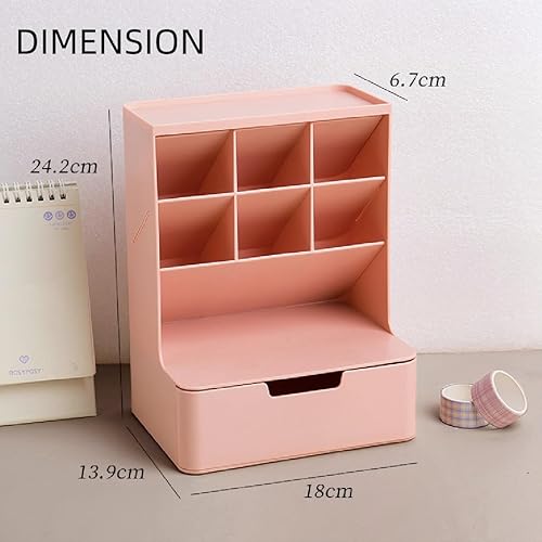 Miniatura 10 de Saikvi Organizador de escritorio con cajón y soporte para bolígrafos, organizadores de espacio de trabajo, accesorios de escritorio de oficina