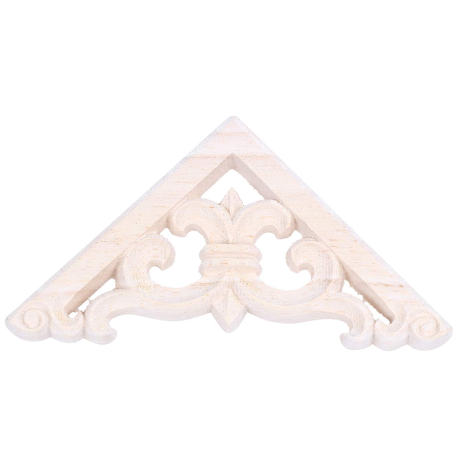 CTRLZS 8 * 8cm Wood Carved Corner Onlay Applique Decor Furniture Craft Unpainted