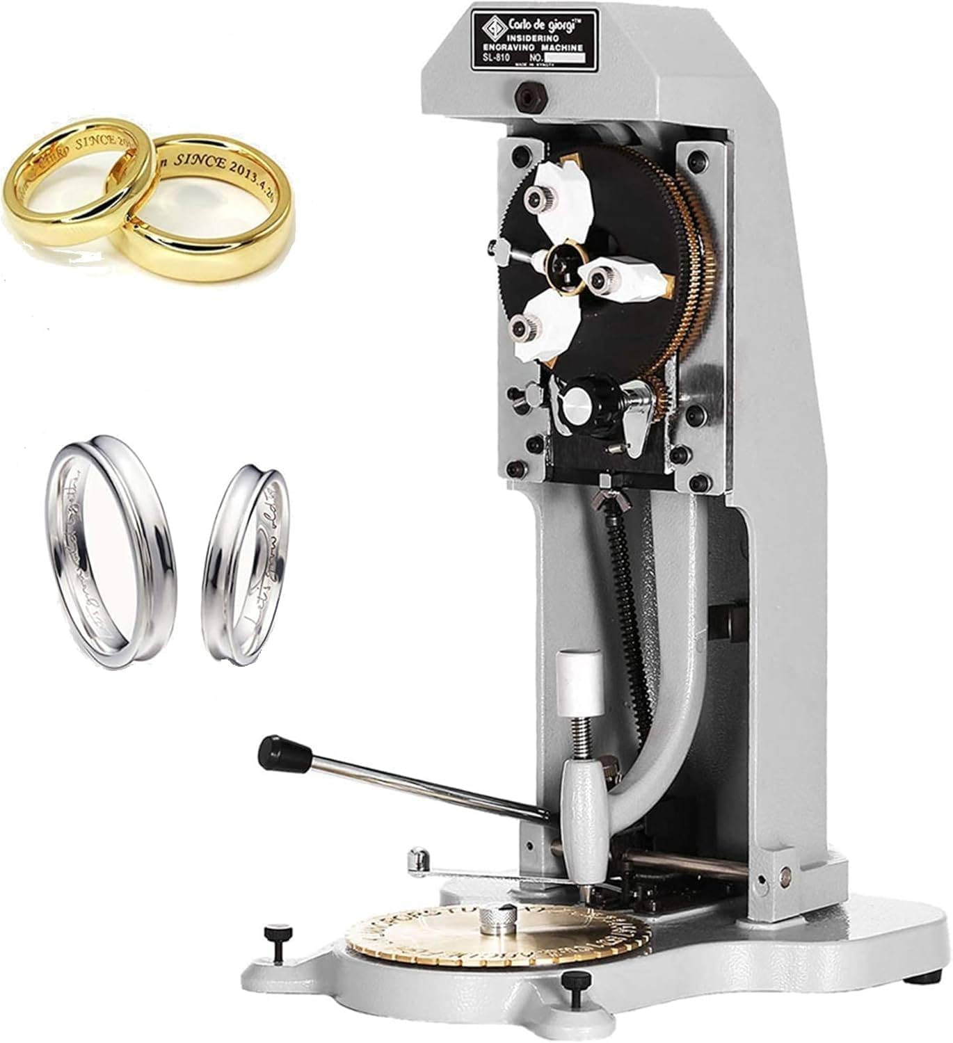 Grabador de Anillo Interior Manual de Doble Cara Grabador de Anillo Grabador de Joyas, 1,5 mm a 2,0 mm, máquina grabadora de Anillos para Anillos de Grabado Interior