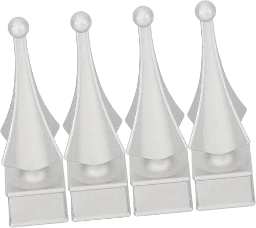 Housoutil 4 piezas de hardware de valla al aire libre decoraciones finial aluminio poste tapas inoxidables remates de aluminio