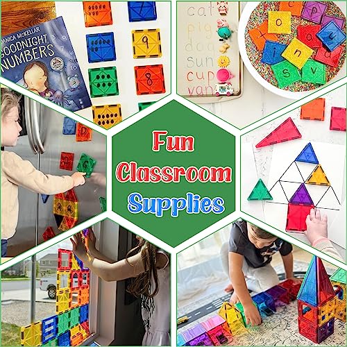 image for Coodoo Kids Toys Magnetic Tiles Starter Set Classroom Must Haves, Magn