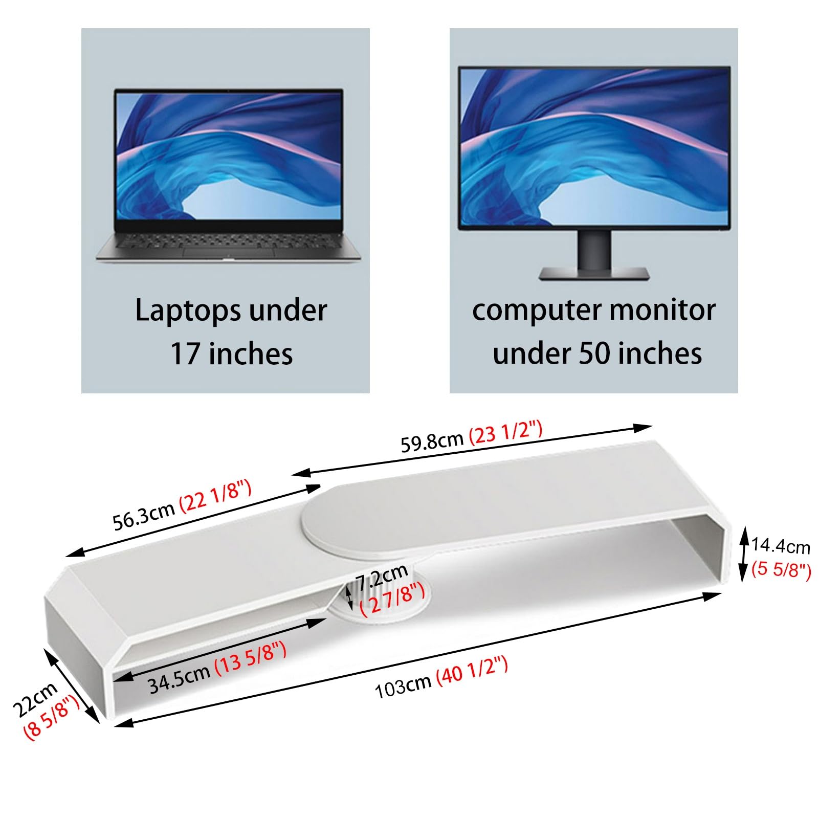 Supporto per Monitor angolare Pieghevole, Supporto Doppio per Monitor per Angolo o scrivania, Supporti per Display in Metallo per Uso su Tavolo, Lunghezza da 48 a 55 Pollici, supp