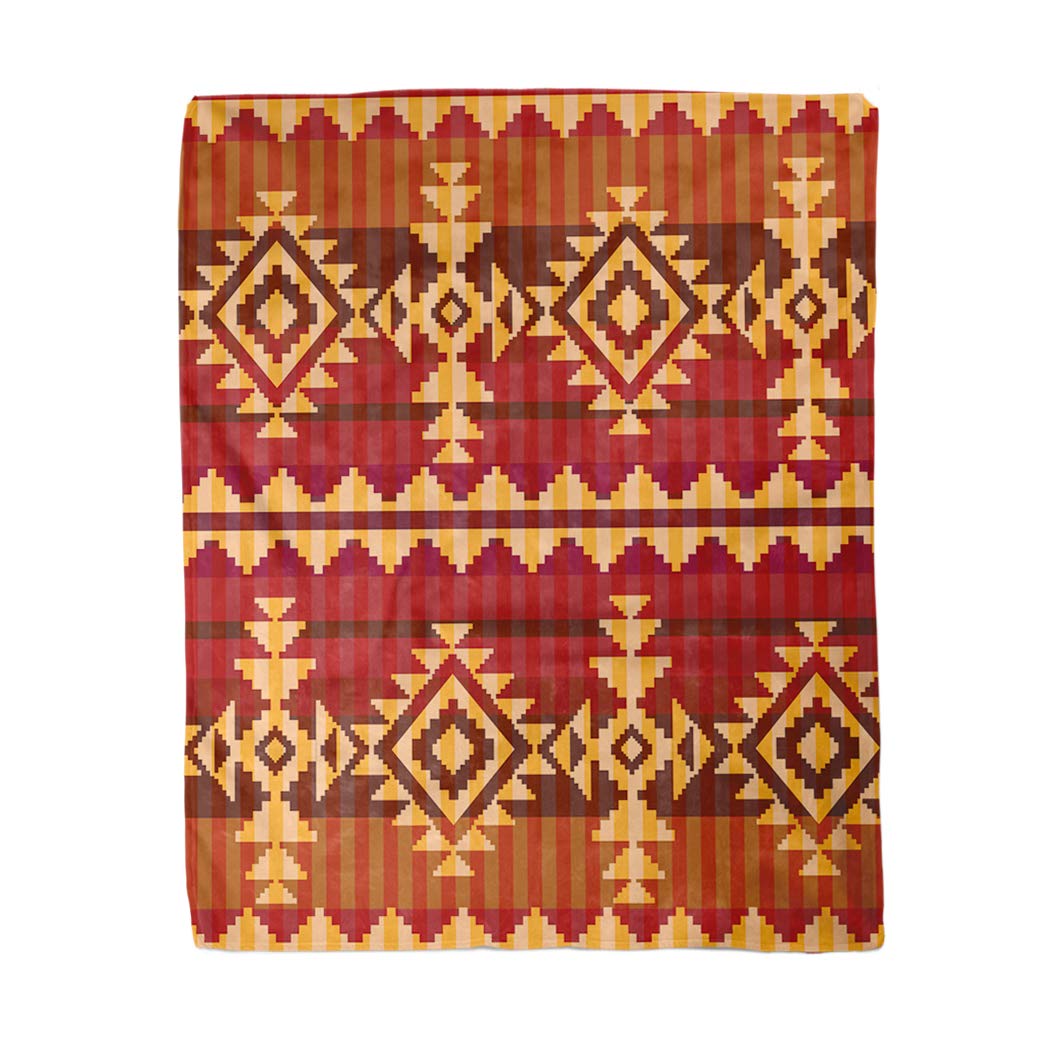 Topyee 150x200 cm Throw Blanket Pattern Navajo Indian Aztec American Native Carpet Culture Traditional Warm Cozy Print Flannel Home Decor Comfortable Blanket for Couch Sofa Bed