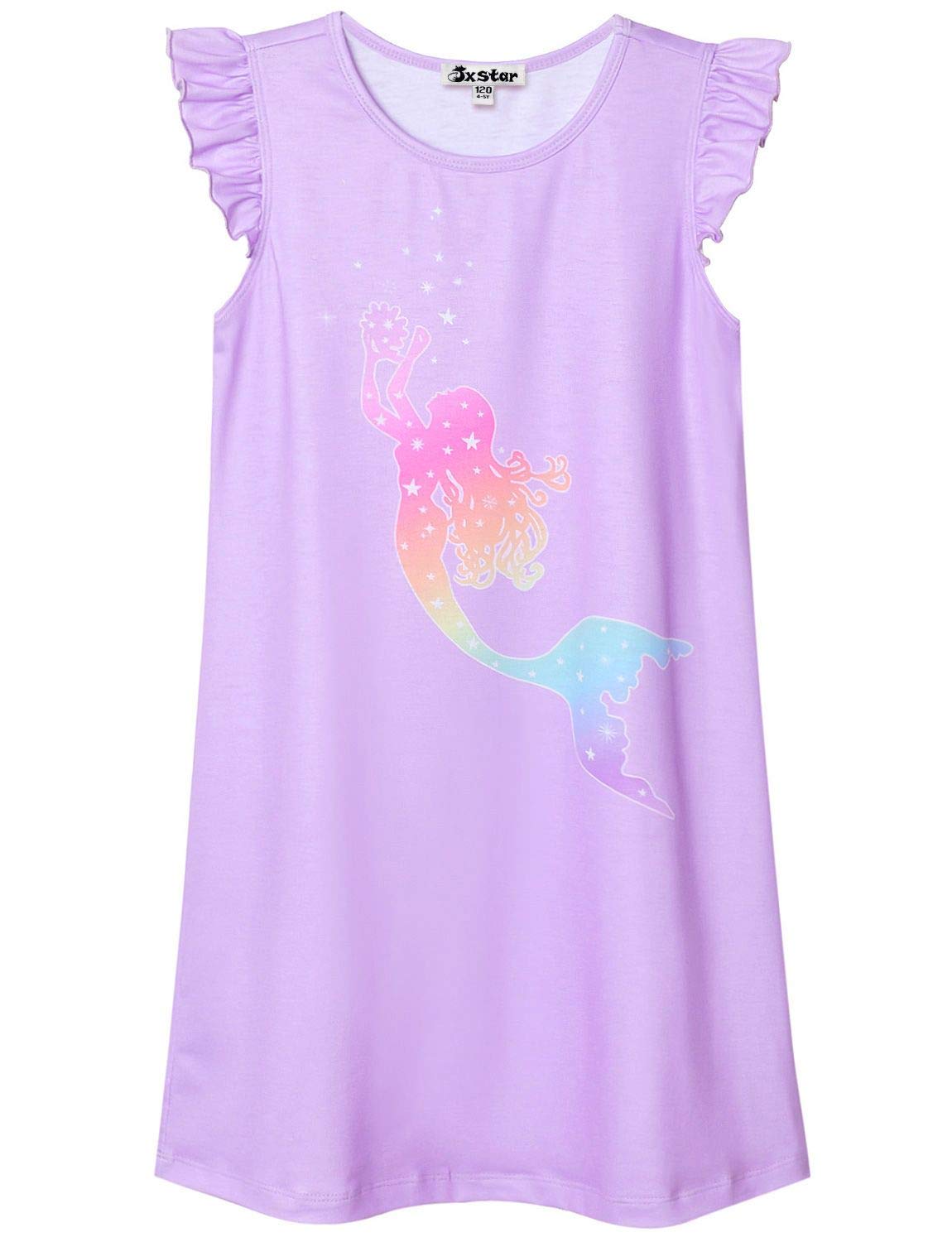 JxstarPrincess Nightgown for Girls Unicorn Cat Flutter Sleeve Cotton Pajamas Dress …