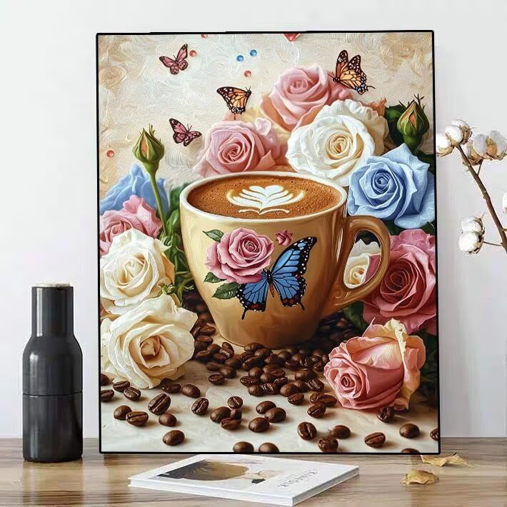 Diamond Painting Papillon café 5D strass complets et brillance haute définition