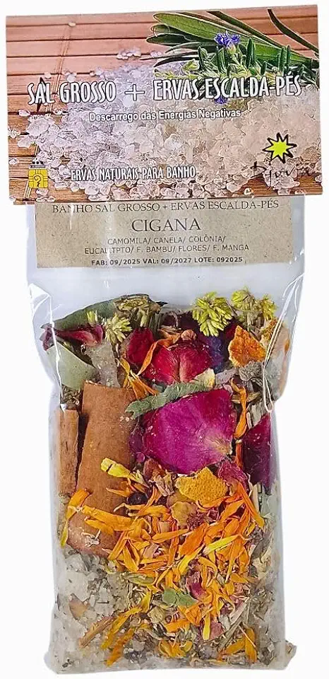 Banho Sal Grosso + Ervas Escalda Pés Cigana Emb.180g