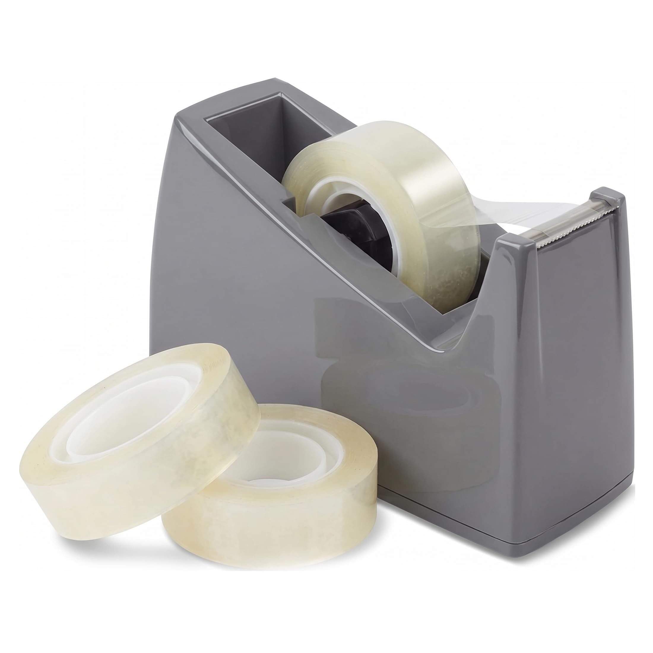 NARYAL Heavy Duty Tape Dispenser, Weighted Non-Slip Base, Grey