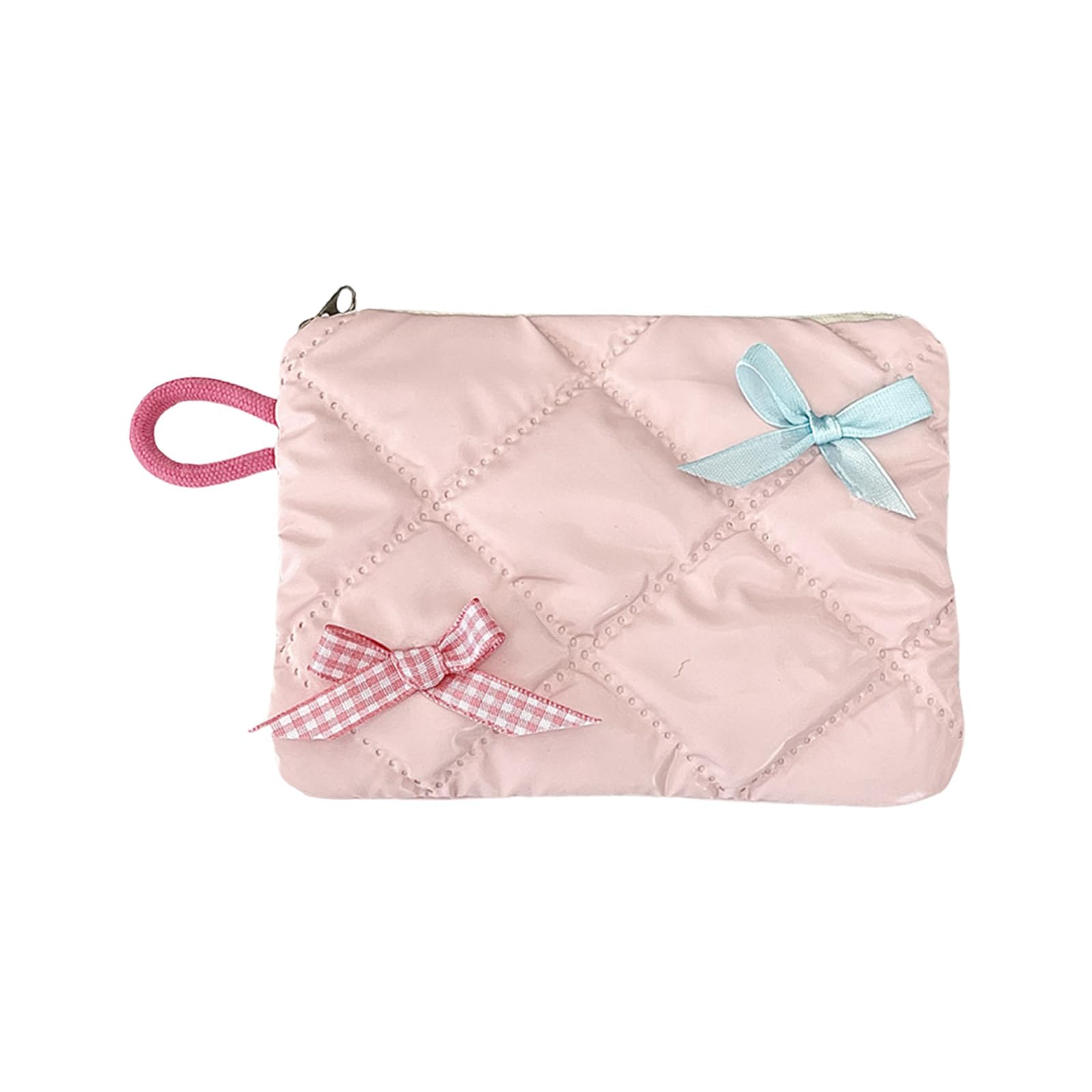 Sisyeuo Sturdy Polyester Decorative Bowknot Storage Case Portable Cosmetic Bag Stylish Holder for Daily Use Multifunctional Toiletry Organizers