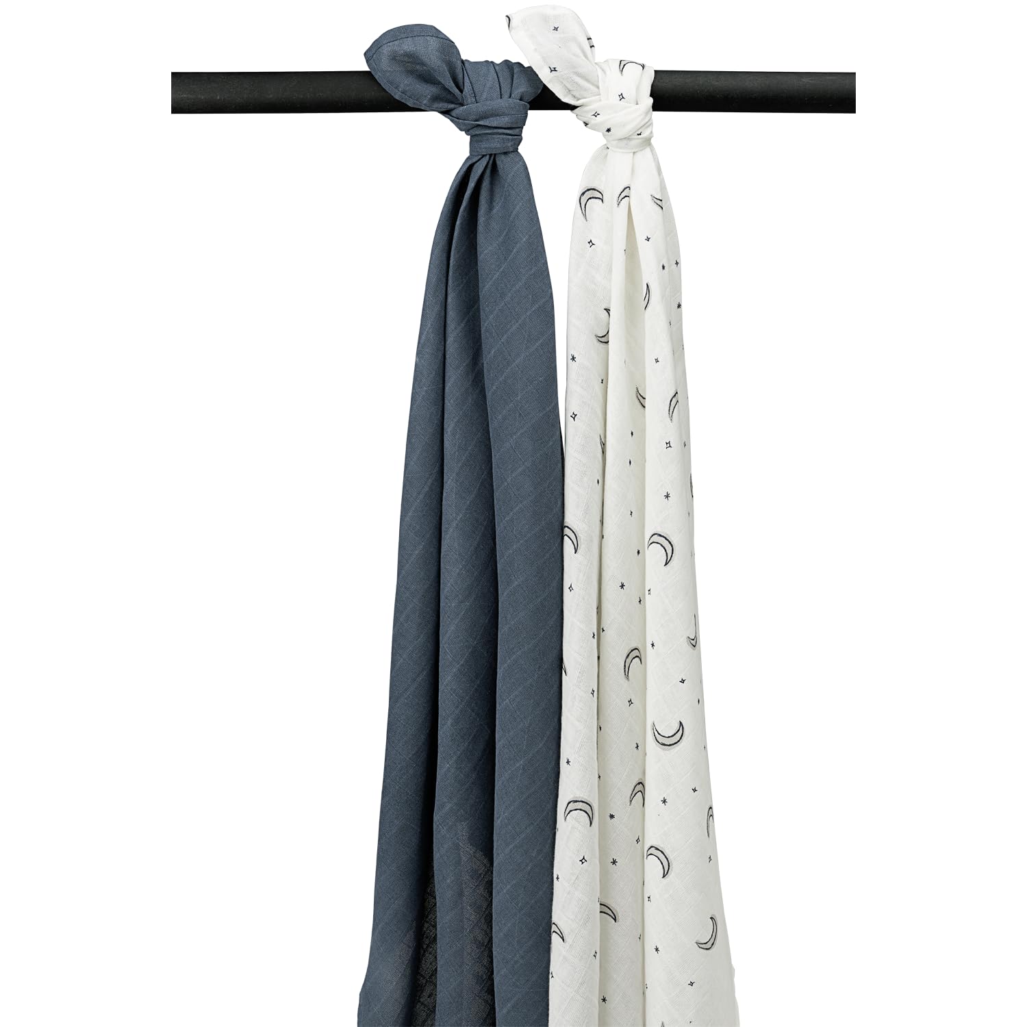 MEYCO Muslin Nappies Pack of 2 120 x 120 cm Muslin Nursing Cloth Moon — image 1